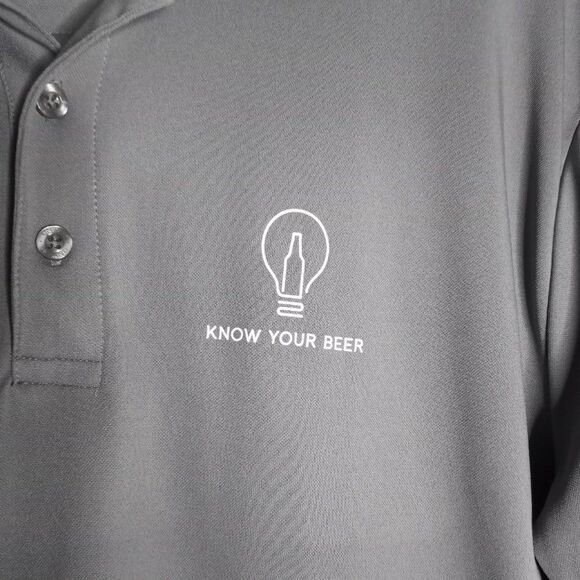 On Tour Know Your Beer Polo Shirt Men's XLarge Gray Short Sleeve Pullover Gorp - Picture 4 of 7